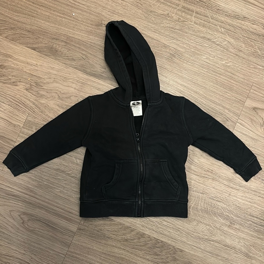 Boys Plain Black Zipper Hoodie, Athletic Works 3T